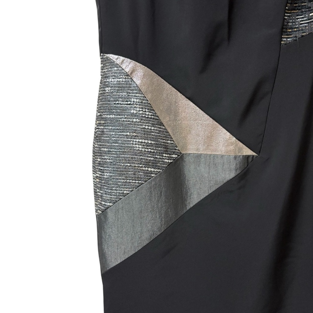 Nicole Miller Black Metallic Patchwork Tweed Leat… - image 5